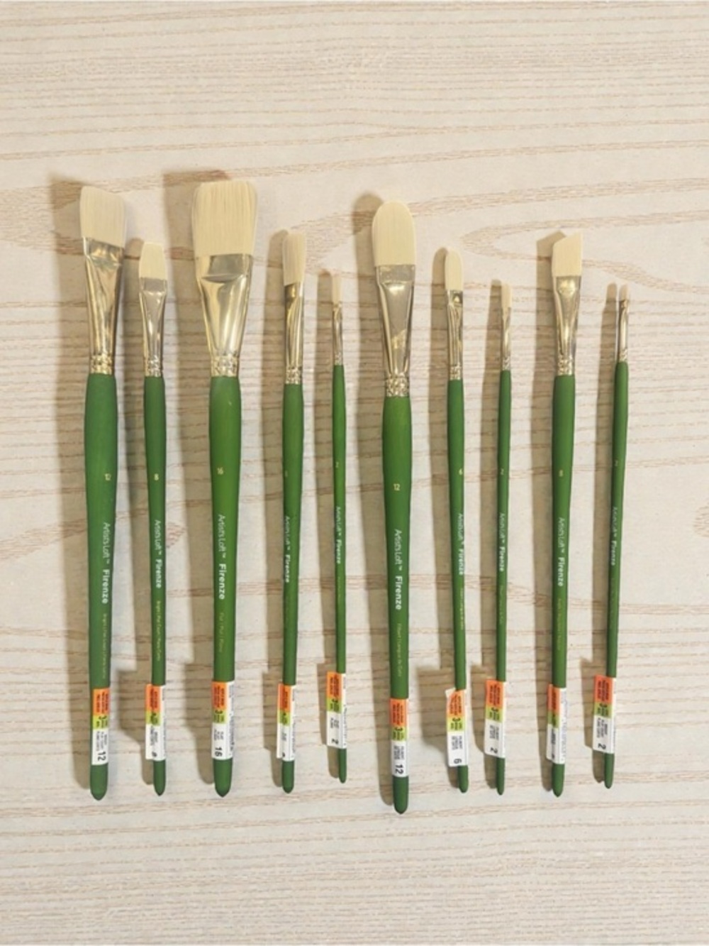 10 Artist’s Loft Firenze Paintbrushes- Level 3 Professional Grade Acrylic Paint